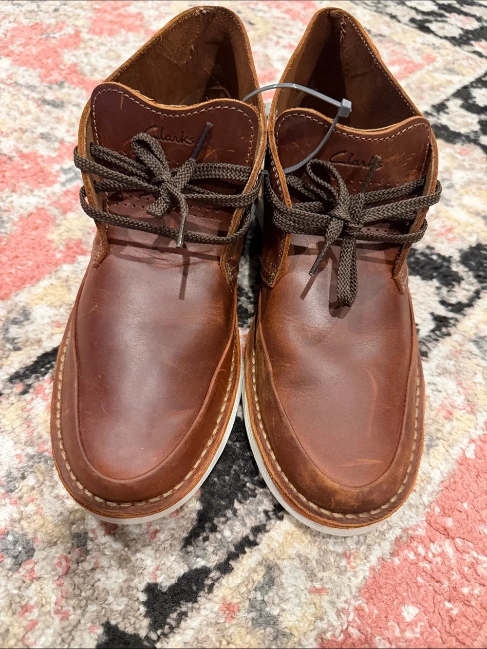 Clarks Men's Brown Leather Chukka Moc Toe Boots